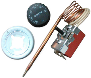 Termostat kap. 20-127°C, 20(4)A / 250V~, s gombíkom